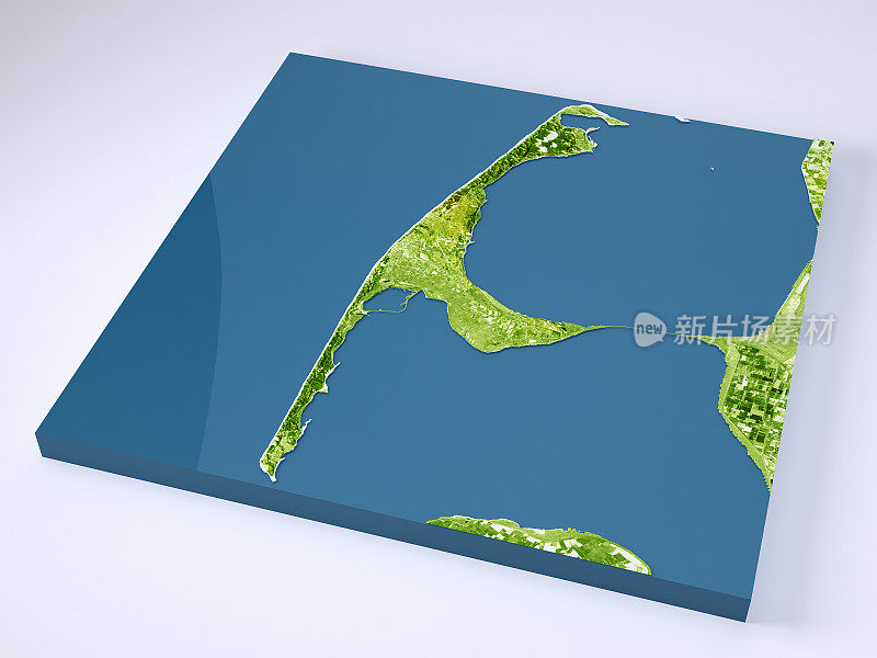 Sylt 3D模型地形图增强颜色